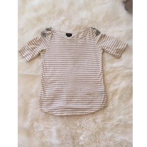 Anthropolgie deletta striped and embellished bedazzled top